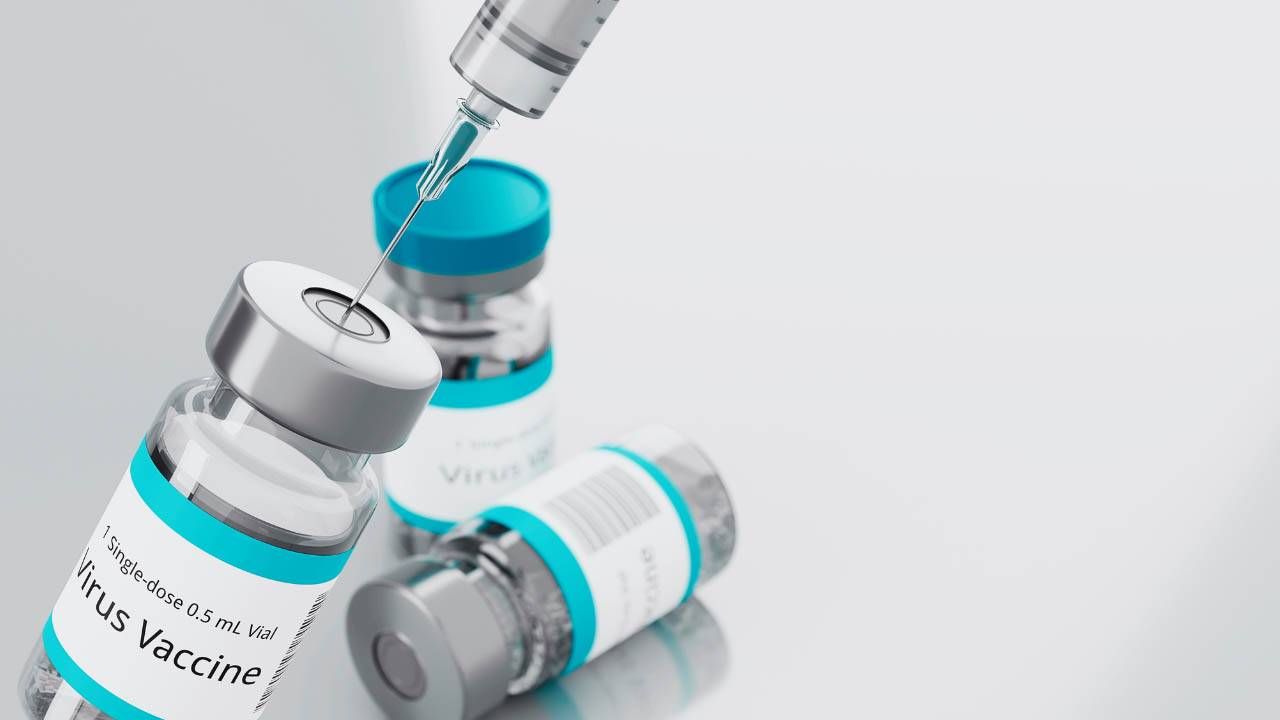 vaccine vials and syringe