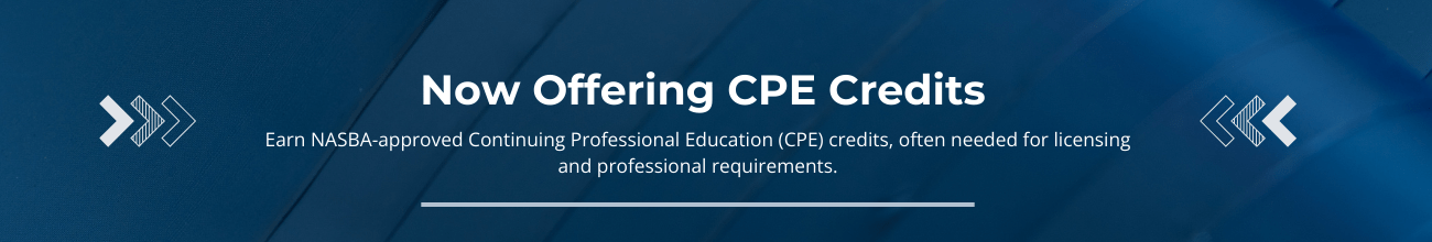 Now Offering CPE Credits