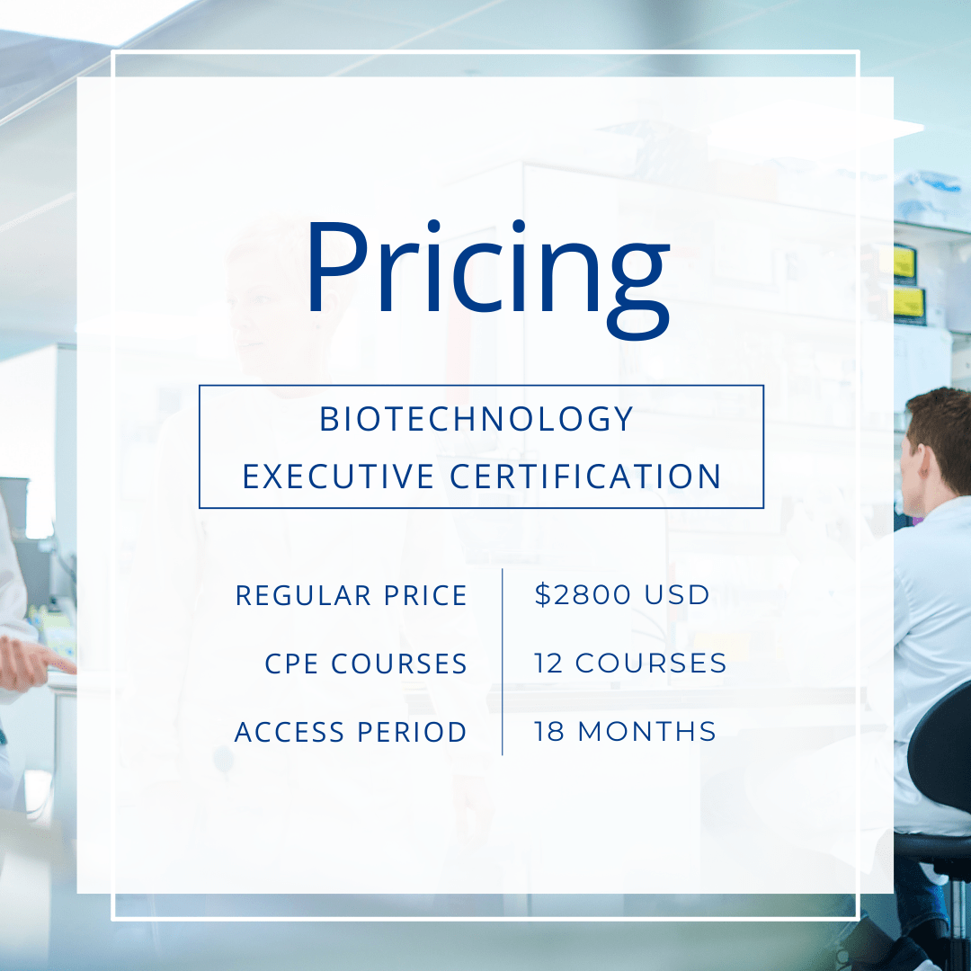 Price Box _Biotechnology Executive Certification_