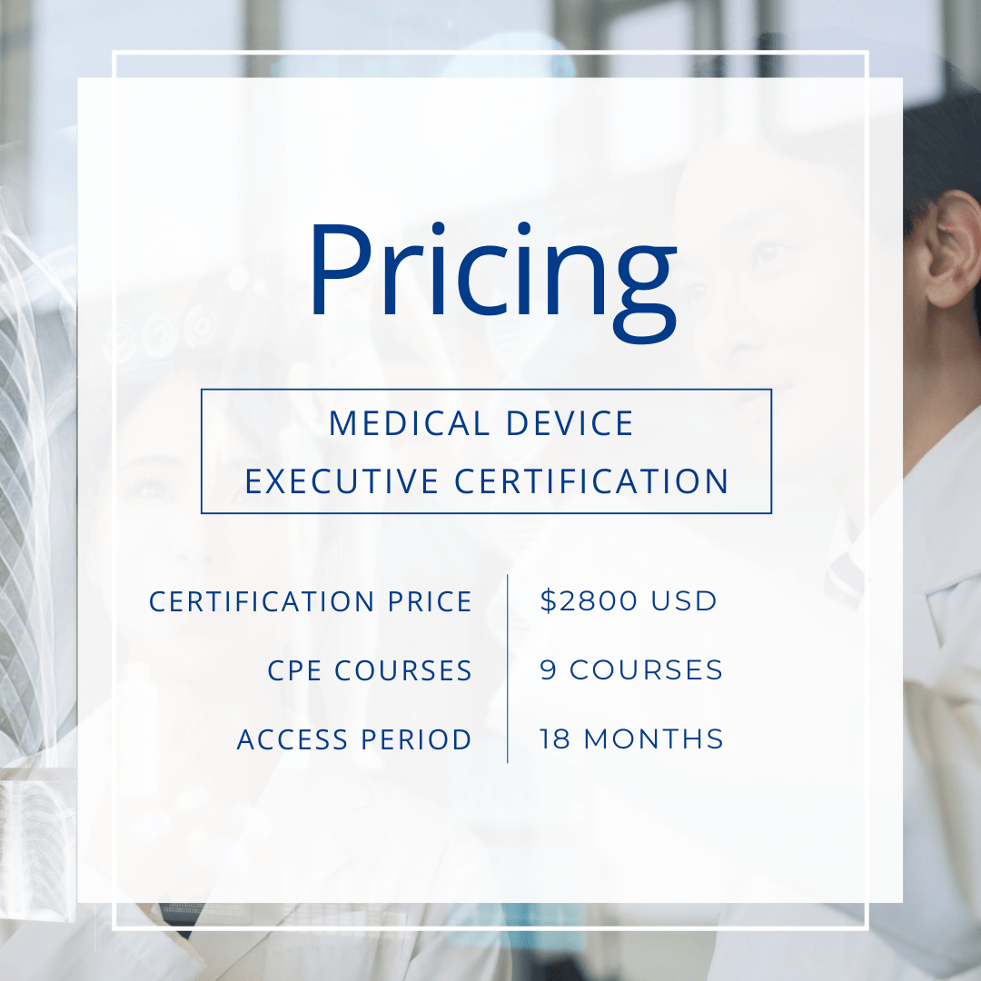 Price Box _Medical Device Executive Certification